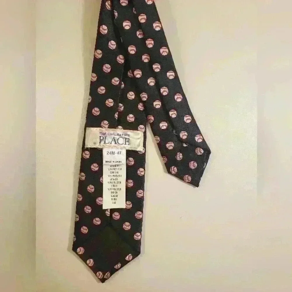 Two toddler ties size 24 months to 4 T.  One baseball and one red striped